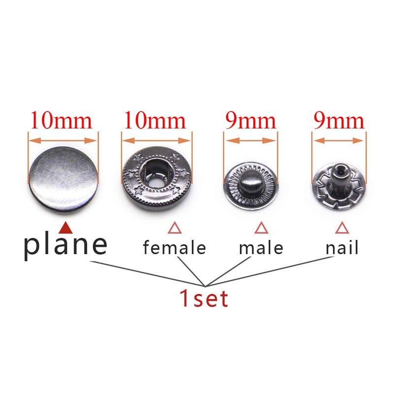 SEMINI 120 Set Leather Snap Fasteners Kit, 10/12.5/15mm Metal Button Snaps Press Studs with 4 Setter Tools, 4 Color Leather Snaps for Clothes, Jackets, Jeans Wears, Bracelets, Bags - Image 3